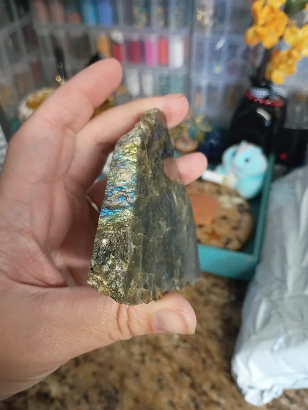 The Northern Lights Slab - Natural Raw Labradorite Freeform Stone